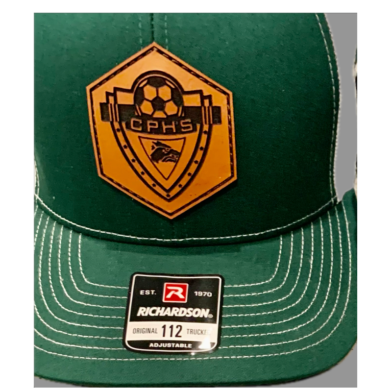 Richardson Leather Patch Trucker Cap  Green Main Image